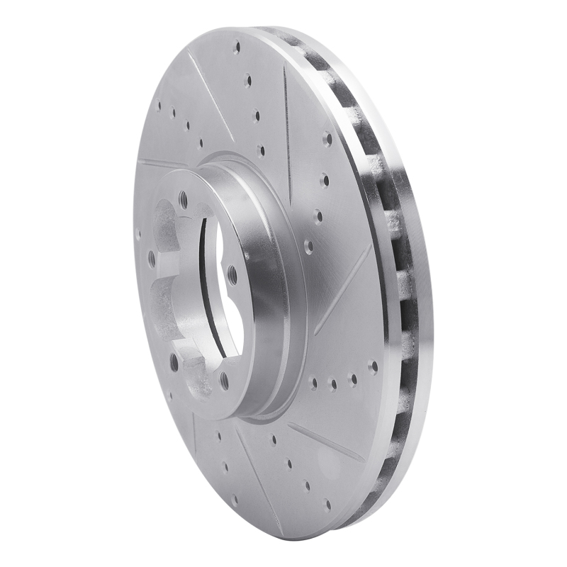 Ford Transit-350 HD Brake Rotor (1) - Front Right - R1 Concepts - Drilled & Slotted - Silver - `15-`25